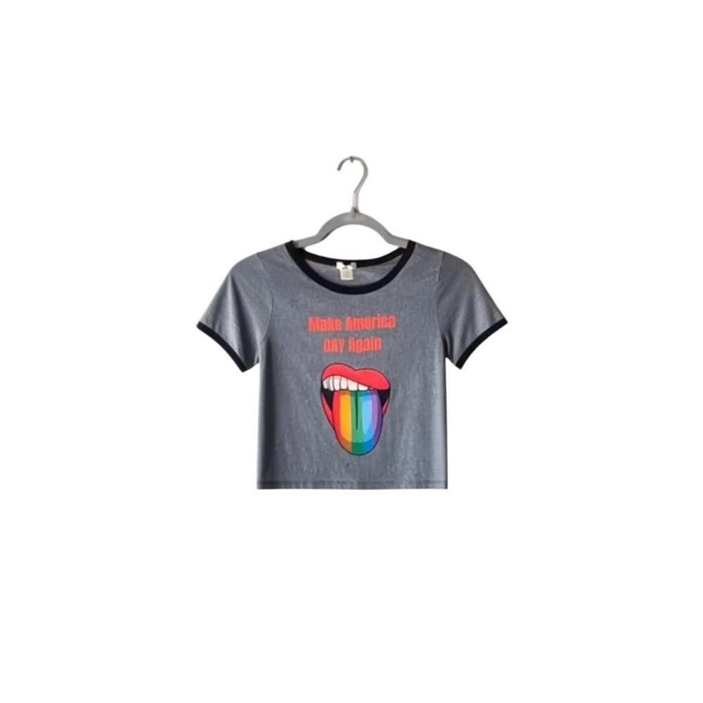 Gray Kids T-Shirt with Rainbow Graphic